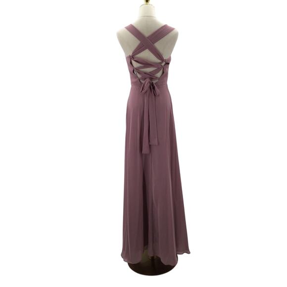 AW BRIDAL 0 XS mauve mist pink Alphorn wedding bridesmaid maxi dress NEW B46 - Picture 4 of 9